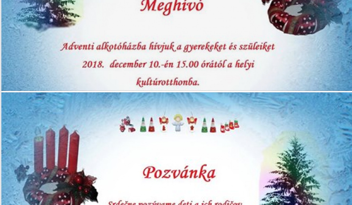 Adventné inšpirácie - Adventi alkotóház 2018